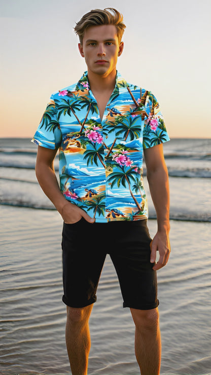 Hawaiihemd "Turtle Island" - Größe S-8XL