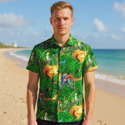 Hawaiian shirt "Jungle Parrots" - size S-8XL