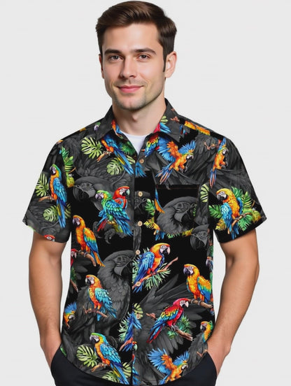 Hawaiihemd "Hawaiian Parrots" - Größe S-8XL
