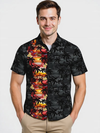 Hawaiihemd "Paradise Night" - Größe S-8XL