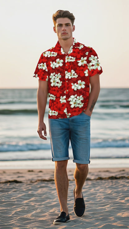 Hawaiihemd "Classic Red" - Größe S-8XL