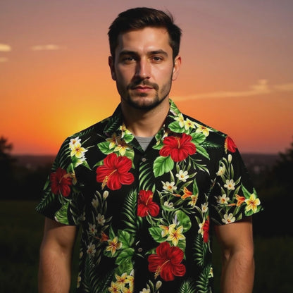 Hawaiian shirt "Colourful Flowers" - size S-8XL