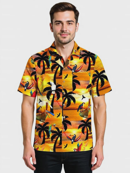 Hawaiihemd "Sunshine Parrots" - Größe S-8XL