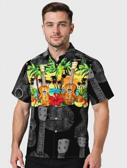 Hawaiihemd "Hawaiian Ukulele" - Größe S-8XL