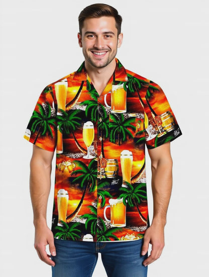 Hawaiihemd "Beer in Paradise" - Größe S-8XL